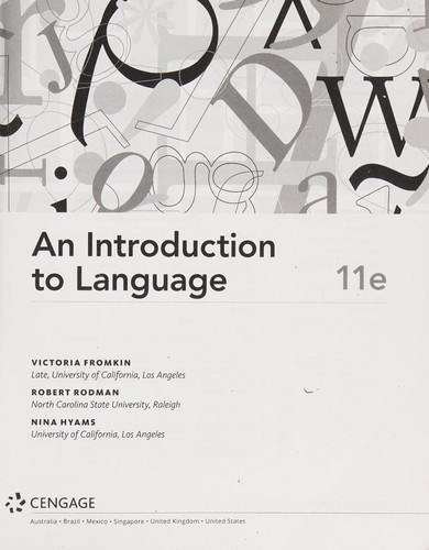 An Introduction to Language 11th Edition by Victoria Fromkin