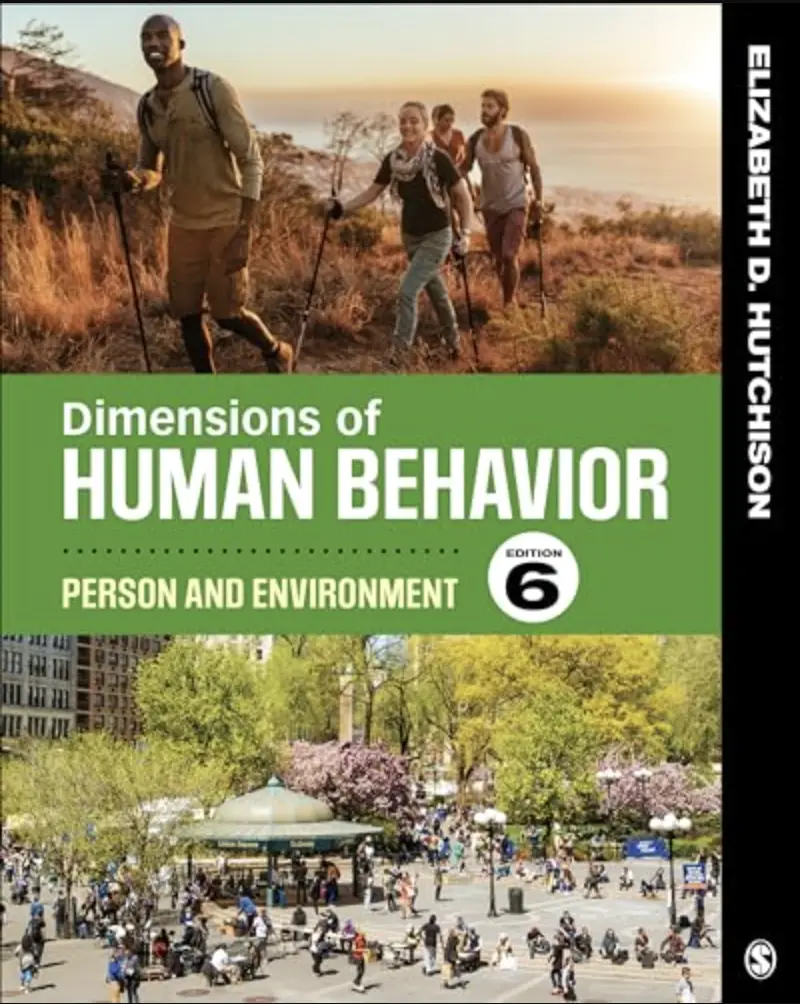 Cover of Dimensions of Human Behavior: Person and Environment (6th Edition) – ISBN 9781544339290, comprehensive social work textbook