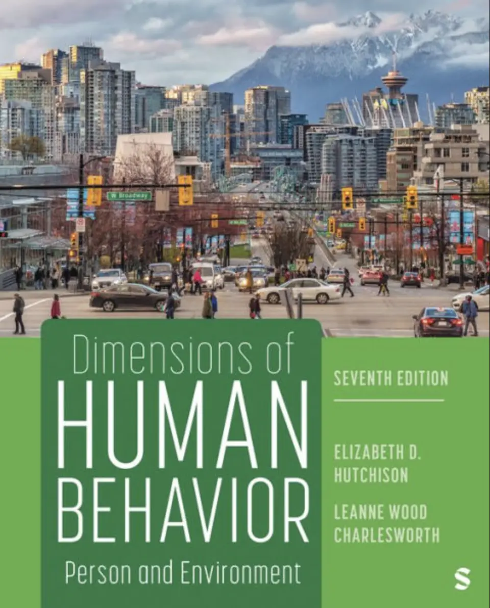 Cover of Dimensions of Human Behavior: Person and Environment (7th Edition) – ISBN 9781071831458, essential social work textbook