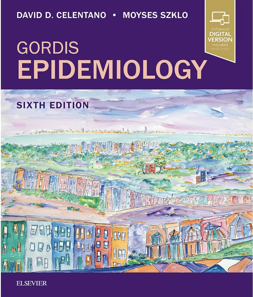 Cover of Gordis Epidemiology (6th Edition) by David D. Celentano – ISBN 9780323552295, essential guide for public health and epidemiologic principles.