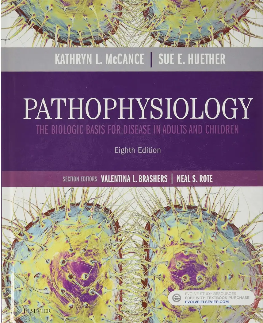 Cover of Pathophysiology : The Biologic Basis for Disease in Adults and Children (8th Edition) by Kathryn L. McCance – ISBN 9780323583473, comprehensive pathophysiology textbook.